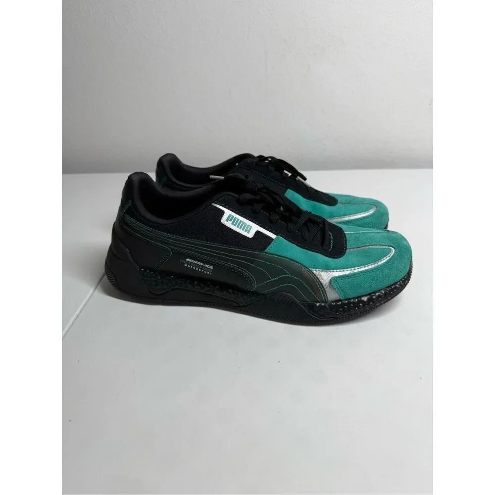 PUMA Men's Mercedes AMG Petronas Speed Hybrid Sneaker Black-Spectra Green Size 1